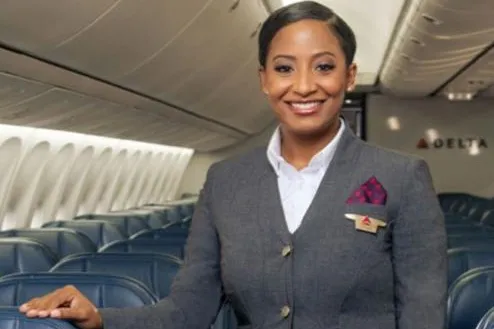 Delta Flight Attendant, Grey uniform