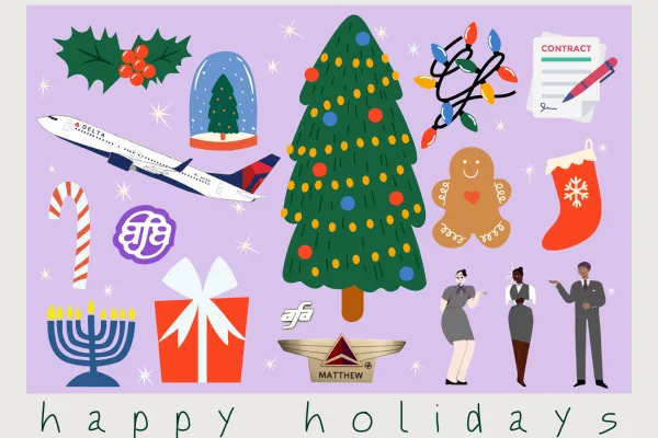 Happy Holidays with trees, planes, menorahs, contracts and more