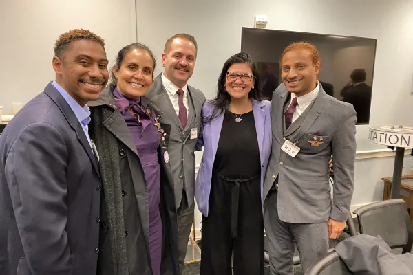 Delta Flight Attendants with Congresswoman Rashida Tlaib