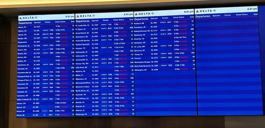 Delta Flight Board at LGA