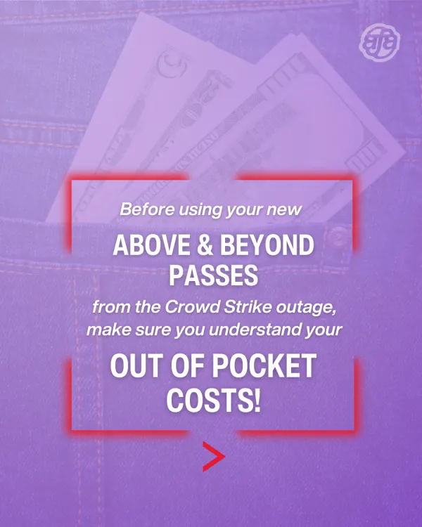 Award Travel for FREE? Not quite. There’s a FEE. Before using your new Delta Above and Beyond Passes from the Crowdstrike Outage, make sure you understand your out of pocket cost.